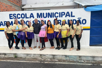 1º DIA DE AULA NA ESCOLA ARMANDO SOFIA BRANDÃO